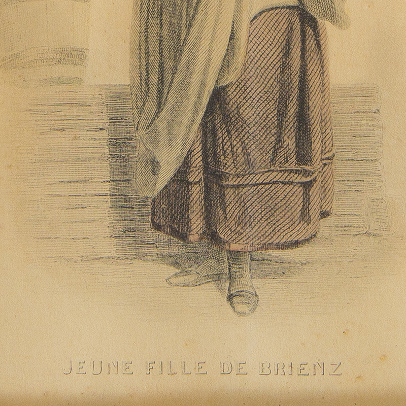アンティークの額絵「ブリエンツの女性」
