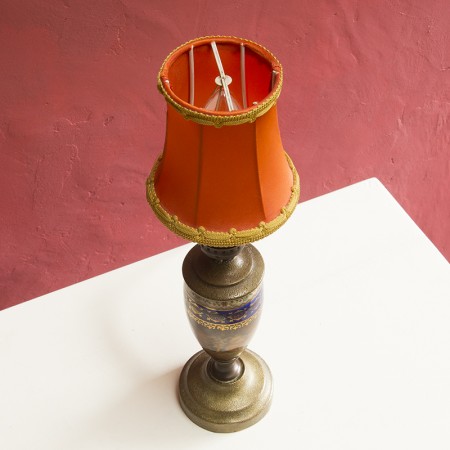 アンティークのテーブルランプ/陶器ボディ