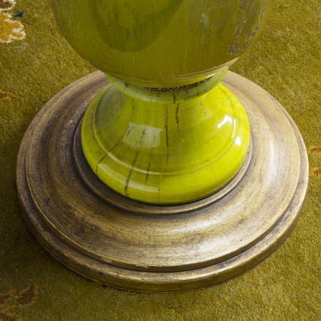 ガラステーブルつきのフロアランプ・イタリアンポタリー