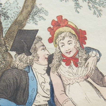 18世紀の風刺画パネル『Love and Learning』