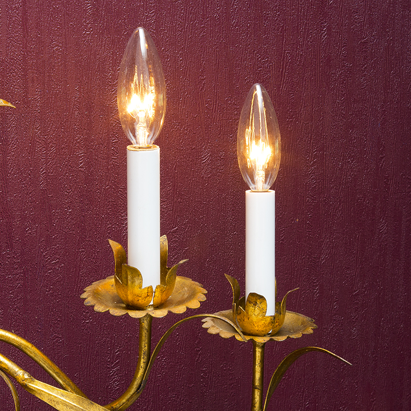 5灯のウォールランプ/バラモチーフ