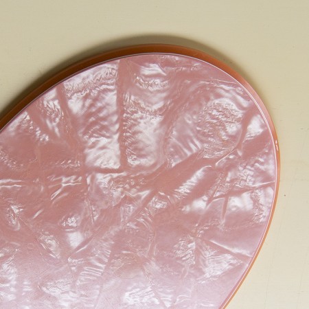 フラミンゴピンクのビンテージ手鏡