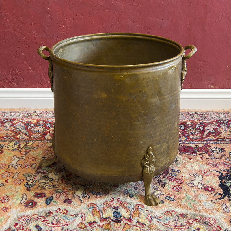 アンティークの真鍮鉢カバー